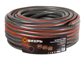 Шланг поливочный ПВХ усиленный премиум, пищевой трехслойный армированный 3/4, чёрн-красн Вихрь 50 м