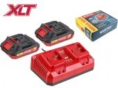 Набор аккумулятор 2х2 А*ч и зарядное устройство 2х2 А WORTEX ALL1 XLT SET