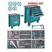 Тележка инструментальная с набором из инструментов TOTAL THPTCS73281 (328 шт.)