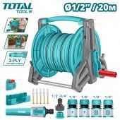 Катушка со шлангом 20м и набором для полива TOTAL THHR20124