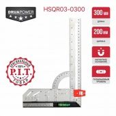 Угольник разметочный магнитный с пузырьковым уровнем P.I.T. DRUA HSQR03-0300 (300мм, транспортир)