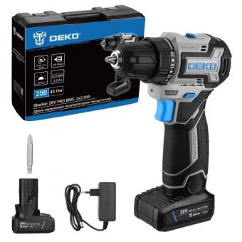 Дрель-шуруповерт аккумуляторная DEKO Sharker 20V PRO