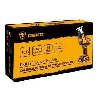 Сабельная пила аккумуляторная DEKO DKRS20 085-1069